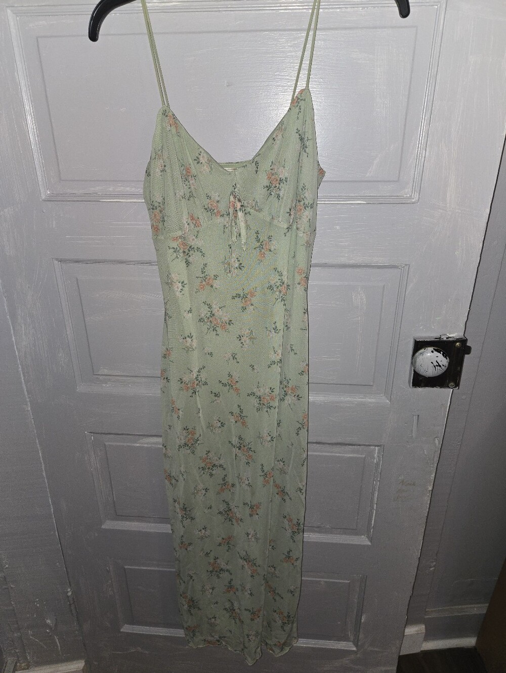 Light Green Floral Slip Dress
